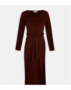 Коричневое платье футляр с длинными рукавами Maternity Topshop