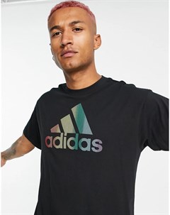 Черная футболка с радужным логотипом adidas Training Adidas performance