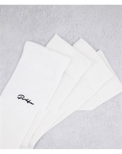 Набор из 5 пар белых носков с логотипом River island