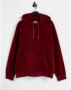 Бордовый фетровый худи в стиле oversized Topman