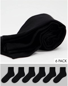 Набор из 6 пар черных супермягких носков до щиколотки из бамбукового волокна Accessorize