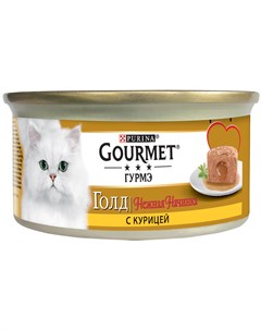 Gold нежная начинка для взрослых кошек с курицей 85 гр х 12 шт Gourmet