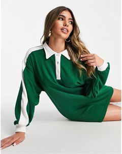 Зеленое платье поло в стиле oversized Saffron Barker In the style