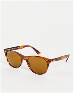Круглые солнцезащитные очки в коричневой оправе в стиле унисекс Ray-ban®