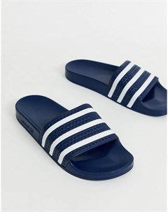 Темно синие шлепанцы Adilette Adidas originals