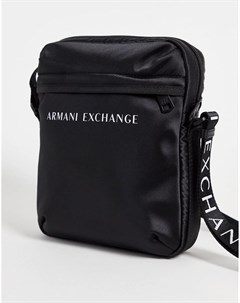 Черная сумка через плечо с текстовым логотипом Armani exchange