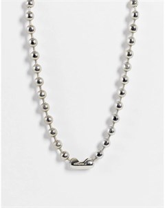 Серебристое ожерелье цепочка с шариками Asos design