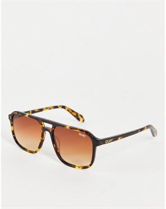 Cолнцезащитные очки унисекс в черепаховой оправе с оранжевыми градиентными линзами Quay X Maluma On  Quay australia