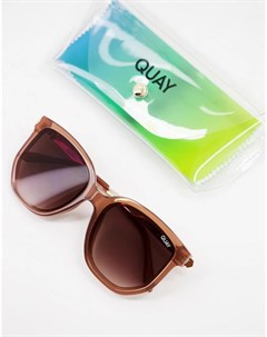 Коричневые женские солнцезащитные очки кошачий глаз Quay Coffee Run Quay australia