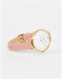 Часы с ремешком персикового цвета и золотистой фурнитурой Olivia burton