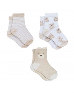 Носки детские Мишки 3 пары бежевый белый Mothercare