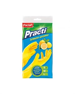 Перчатки резиновые с ароматом лимона S жёлтый Paclan