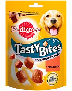 Лакомство Tasty Bites для собак ароматные кусочки с говядиной 130 гр Pedigree