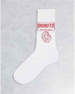 Белые спортивные носки с пончиками Asos design