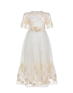 Кремовое платье с цветочным декором Eirene