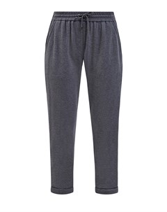 Меланжевые брюки из линии Travelwear с ювелирной цепочкой Brunello cucinelli