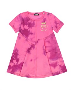 Розовое платье с принтом tie dye Diesel