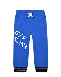 Синие спортивные брюки с черными манжетами Givenchy