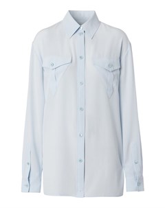 Голубая рубашка из шелка Burberry