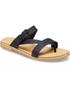 Сандалии женские Women s Tulum Toe Post Sandal Black Tan Crocs