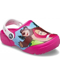 Сабо для девочек Kids Fun Lab Masha and the Bear Patch Clog Candy Pink Crocs