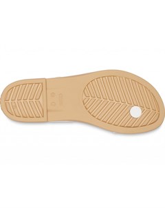 Сандалии женские Women s Tulum Toe Post Sandal Oyster Tan Crocs