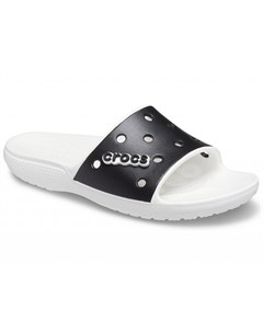 Шлепанцы Classic Colorblock Slide White Black Crocs