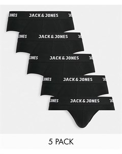 Набор из 5 черных трусов с логотипом Jack & jones