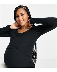 Черная футболка с длинными рукавами Mamalicious Maternity