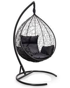 Подвесное кресло кокон sevilla черное с черной подушкой черный 110x195x110 см L'aura