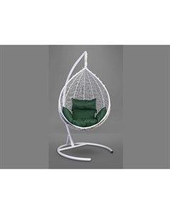 Подвесное кресло кокон sevilla белое с зеленой подушкой белый 110x195x110 см L'aura