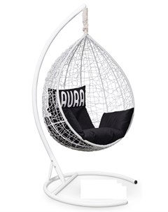 Подвесное кресло sevilla velour белое с черной подушкой белый 110x195x110 см L'aura