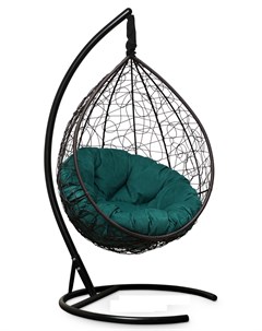 Подвесное кресло кокон sevilla verde velour коричневое с зеленой подушкой коричневый 110x195x110 см L'aura