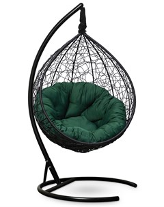 Подвесное кресло sevilla verde черное с зеленой подушкой черный 110x195x110 см L'aura