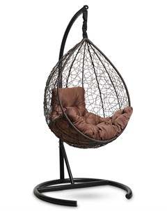 Подвесное кресло кокон sevilla comfort коричневое с коричневой подушкой коричневый 105x195x105 см L'aura