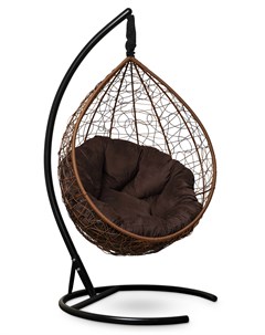 Подвесное кресло кокон sevilla verde velour горячий шоколад с коричневой подушкой коричневый 110x195 L'aura