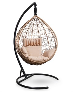Подвесное кресло sevilla velour горячий шоколад с бежевой подушкой коричневый 110x195x110 см L'aura