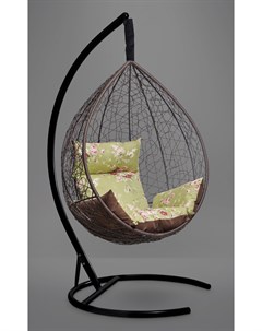 Подвесное кресло кокон sevilla elegant коричневое с коричневой зеленой подушкой коричневый 110x195x1 L'aura