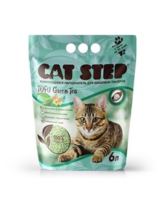 Наполнитель для кошачьего туалета Tofu Green Tea комкующийся растительный 6л Cat step