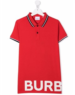 Длинная рубашка поло с логотипом Burberry kids