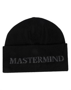 Шапка бини вязки интарсия с логотипом Mastermind world