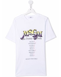 Футболка с принтом Msgm kids