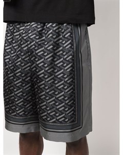 Шелковые шорты с принтом Greca Versace