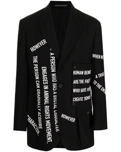 Шерстяной пиджак с надписью Yohji yamamoto