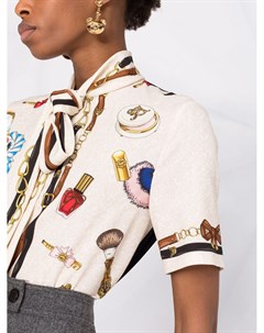 Рубашка с завязками и графичным принтом Boutique moschino