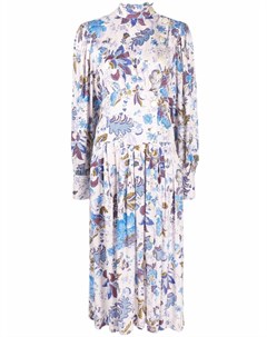 Платье рубашка с цветочным принтом и плиссировкой Isabel marant etoile