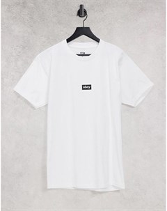 Белая футболка с черным логотипом Obey