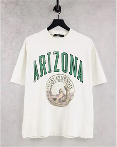 Белая oversized футболка с принтом Arizona Jaded london