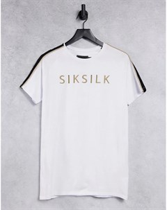 Белая футболка с рукавами реглан Siksilk