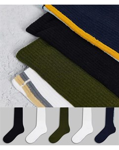 Набор из 5 пар носков обычной длины разных цветов Jack & jones